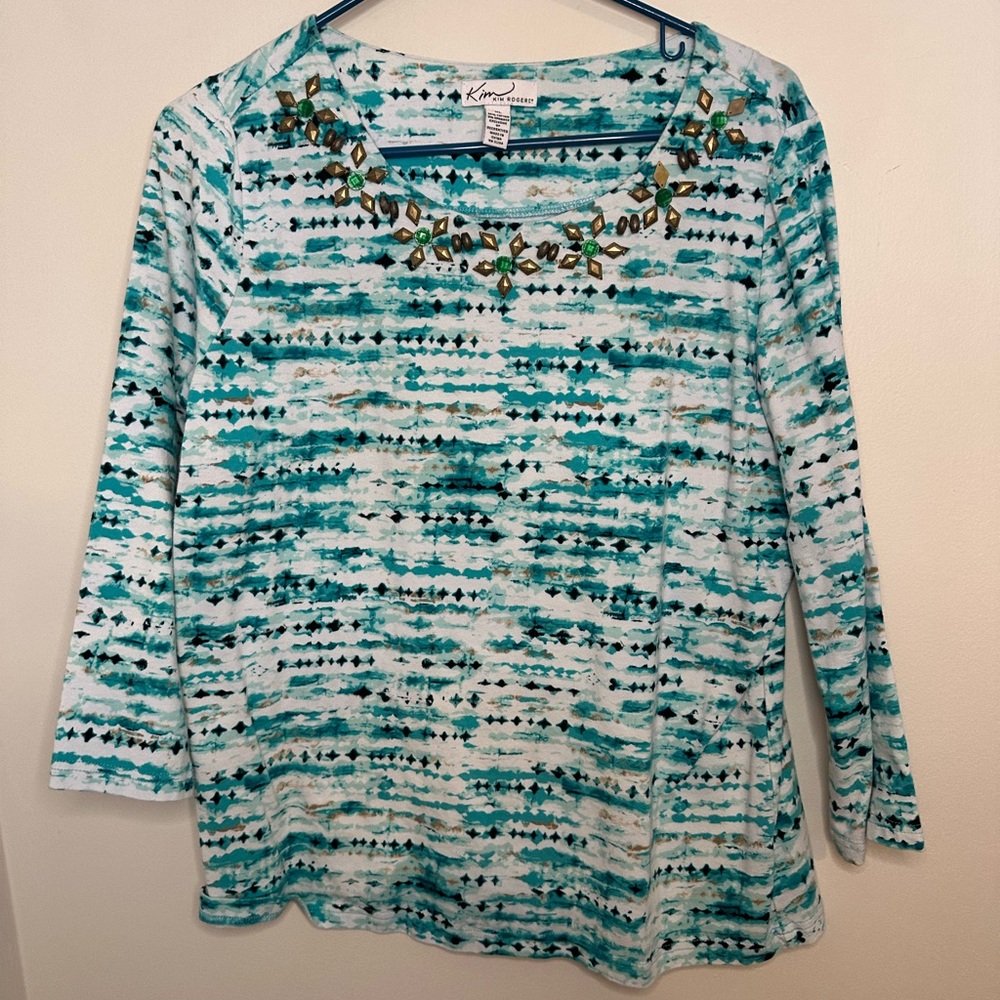 Kim Rogers multi colored Shirt with beading details